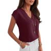 imageANRABESS Women Tops Cap Sleeve Dressy Casual V Neck Shirts 2026 Summer Business Work Blouses Outfits Trendy Spring ClothingBurgundy