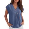 imageANRABESS Women Tops Cap Sleeve Dressy Casual V Neck Shirts 2026 Summer Business Work Blouses Outfits Trendy Spring ClothingDark Blue