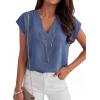 imageANRABESS Women Tops Cap Sleeve Dressy Casual V Neck Shirts 2026 Summer Business Work Blouses Outfits Trendy Spring ClothingDark Blue