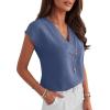 imageANRABESS Women Tops Cap Sleeve Dressy Casual V Neck Shirts 2026 Summer Business Work Blouses Outfits Trendy Spring ClothingDark Blue