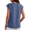 imageANRABESS Women Tops Cap Sleeve Dressy Casual V Neck Shirts 2026 Summer Business Work Blouses Outfits Trendy Spring ClothingDark Blue