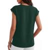 imageANRABESS Women Tops Cap Sleeve Dressy Casual V Neck Shirts 2026 Summer Business Work Blouses Outfits Trendy Spring ClothingDark Green