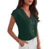 imageANRABESS Women Tops Cap Sleeve Dressy Casual V Neck Shirts 2026 Summer Business Work Blouses Outfits Trendy Spring ClothingDark Green