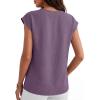 imageANRABESS Women Tops Cap Sleeve Dressy Casual V Neck Shirts 2026 Summer Business Work Blouses Outfits Trendy Spring ClothingDark Purple