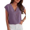 imageANRABESS Women Tops Cap Sleeve Dressy Casual V Neck Shirts 2026 Summer Business Work Blouses Outfits Trendy Spring ClothingDark Purple
