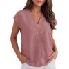 imageANRABESS Women Tops Cap Sleeve Dressy Casual V Neck Shirts 2026 Summer Business Work Blouses Outfits Trendy Spring ClothingDusty Rose
