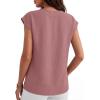 imageANRABESS Women Tops Cap Sleeve Dressy Casual V Neck Shirts 2026 Summer Business Work Blouses Outfits Trendy Spring ClothingDusty Rose