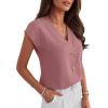imageANRABESS Women Tops Cap Sleeve Dressy Casual V Neck Shirts 2026 Summer Business Work Blouses Outfits Trendy Spring ClothingDusty Rose