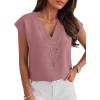 imageANRABESS Women Tops Cap Sleeve Dressy Casual V Neck Shirts 2026 Summer Business Work Blouses Outfits Trendy Spring ClothingDusty Rose