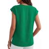 imageANRABESS Women Tops Cap Sleeve Dressy Casual V Neck Shirts 2026 Summer Business Work Blouses Outfits Trendy Spring ClothingGreen