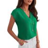 imageANRABESS Women Tops Cap Sleeve Dressy Casual V Neck Shirts 2026 Summer Business Work Blouses Outfits Trendy Spring ClothingGreen