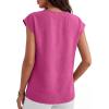 imageANRABESS Women Tops Cap Sleeve Dressy Casual V Neck Shirts 2026 Summer Business Work Blouses Outfits Trendy Spring ClothingHot Pink