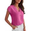 imageANRABESS Women Tops Cap Sleeve Dressy Casual V Neck Shirts 2026 Summer Business Work Blouses Outfits Trendy Spring ClothingHot Pink