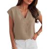 imageANRABESS Women Tops Cap Sleeve Dressy Casual V Neck Shirts 2026 Summer Business Work Blouses Outfits Trendy Spring ClothingKhaki