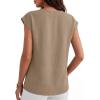 imageANRABESS Women Tops Cap Sleeve Dressy Casual V Neck Shirts 2026 Summer Business Work Blouses Outfits Trendy Spring ClothingKhaki