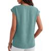 imageANRABESS Women Tops Cap Sleeve Dressy Casual V Neck Shirts 2026 Summer Business Work Blouses Outfits Trendy Spring ClothingLake Blue
