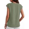 imageANRABESS Women Tops Cap Sleeve Dressy Casual V Neck Shirts 2026 Summer Business Work Blouses Outfits Trendy Spring ClothingLight Green
