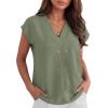 imageANRABESS Women Tops Cap Sleeve Dressy Casual V Neck Shirts 2026 Summer Business Work Blouses Outfits Trendy Spring ClothingLight Green