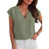 imageANRABESS Women Tops Cap Sleeve Dressy Casual V Neck Shirts 2026 Summer Business Work Blouses Outfits Trendy Spring ClothingLight Green