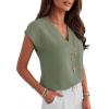 imageANRABESS Women Tops Cap Sleeve Dressy Casual V Neck Shirts 2026 Summer Business Work Blouses Outfits Trendy Spring ClothingLight Green