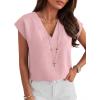 imageANRABESS Women Tops Cap Sleeve Dressy Casual V Neck Shirts 2026 Summer Business Work Blouses Outfits Trendy Spring ClothingLight Pink