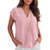 imageANRABESS Women Tops Cap Sleeve Dressy Casual V Neck Shirts 2026 Summer Business Work Blouses Outfits Trendy Spring ClothingLight Pink