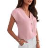 imageANRABESS Women Tops Cap Sleeve Dressy Casual V Neck Shirts 2026 Summer Business Work Blouses Outfits Trendy Spring ClothingLight Pink