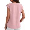 imageANRABESS Women Tops Cap Sleeve Dressy Casual V Neck Shirts 2026 Summer Business Work Blouses Outfits Trendy Spring ClothingLight Pink
