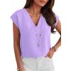 imageANRABESS Women Tops Cap Sleeve Dressy Casual V Neck Shirts 2026 Summer Business Work Blouses Outfits Trendy Spring ClothingLight Purple