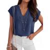 imageANRABESS Women Tops Cap Sleeve Dressy Casual V Neck Shirts 2026 Summer Business Work Blouses Outfits Trendy Spring ClothingNavy Blue