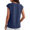 imageANRABESS Women Tops Cap Sleeve Dressy Casual V Neck Shirts 2026 Summer Business Work Blouses Outfits Trendy Spring ClothingNavy Blue