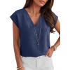 imageANRABESS Women Tops Cap Sleeve Dressy Casual V Neck Shirts 2026 Summer Business Work Blouses Outfits Trendy Spring ClothingNavy Blue