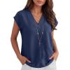 imageANRABESS Women Tops Cap Sleeve Dressy Casual V Neck Shirts 2026 Summer Business Work Blouses Outfits Trendy Spring ClothingNavy Blue