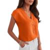imageANRABESS Women Tops Cap Sleeve Dressy Casual V Neck Shirts 2026 Summer Business Work Blouses Outfits Trendy Spring ClothingOrange