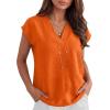 imageANRABESS Women Tops Cap Sleeve Dressy Casual V Neck Shirts 2026 Summer Business Work Blouses Outfits Trendy Spring ClothingOrange