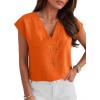 imageANRABESS Women Tops Cap Sleeve Dressy Casual V Neck Shirts 2026 Summer Business Work Blouses Outfits Trendy Spring ClothingOrange