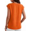 imageANRABESS Women Tops Cap Sleeve Dressy Casual V Neck Shirts 2026 Summer Business Work Blouses Outfits Trendy Spring ClothingOrange