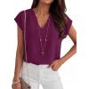 imageANRABESS Women Tops Cap Sleeve Dressy Casual V Neck Shirts 2026 Summer Business Work Blouses Outfits Trendy Spring ClothingPurple