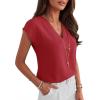 imageANRABESS Women Tops Cap Sleeve Dressy Casual V Neck Shirts 2026 Summer Business Work Blouses Outfits Trendy Spring ClothingRed