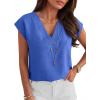 imageANRABESS Women Tops Cap Sleeve Dressy Casual V Neck Shirts 2026 Summer Business Work Blouses Outfits Trendy Spring ClothingRoyal Blue