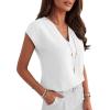 imageANRABESS Women Tops Cap Sleeve Dressy Casual V Neck Shirts 2026 Summer Business Work Blouses Outfits Trendy Spring ClothingWhite