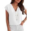 imageANRABESS Women Tops Cap Sleeve Dressy Casual V Neck Shirts 2026 Summer Business Work Blouses Outfits Trendy Spring ClothingWhite