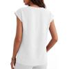 imageANRABESS Women Tops Cap Sleeve Dressy Casual V Neck Shirts 2026 Summer Business Work Blouses Outfits Trendy Spring ClothingWhite