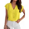 imageANRABESS Women Tops Cap Sleeve Dressy Casual V Neck Shirts 2026 Summer Business Work Blouses Outfits Trendy Spring ClothingYellow
