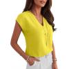imageANRABESS Women Tops Cap Sleeve Dressy Casual V Neck Shirts 2026 Summer Business Work Blouses Outfits Trendy Spring ClothingYellow