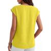 imageANRABESS Women Tops Cap Sleeve Dressy Casual V Neck Shirts 2026 Summer Business Work Blouses Outfits Trendy Spring ClothingYellow