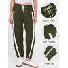 imageANRABESS Women Track Pants Casual Drawstring Waist Lightweight Baggy Contrast Color Workout Barrel Leg Pants with PocketsArmy Green