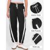 imageANRABESS Women Track Pants Casual Drawstring Waist Lightweight Baggy Contrast Color Workout Barrel Leg Pants with PocketsBlack
