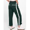 imageANRABESS Women Track Pants Casual Drawstring Waist Lightweight Baggy Contrast Color Workout Barrel Leg Pants with PocketsDeep Green