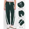 imageANRABESS Women Track Pants Casual Drawstring Waist Lightweight Baggy Contrast Color Workout Barrel Leg Pants with PocketsDeep Green
